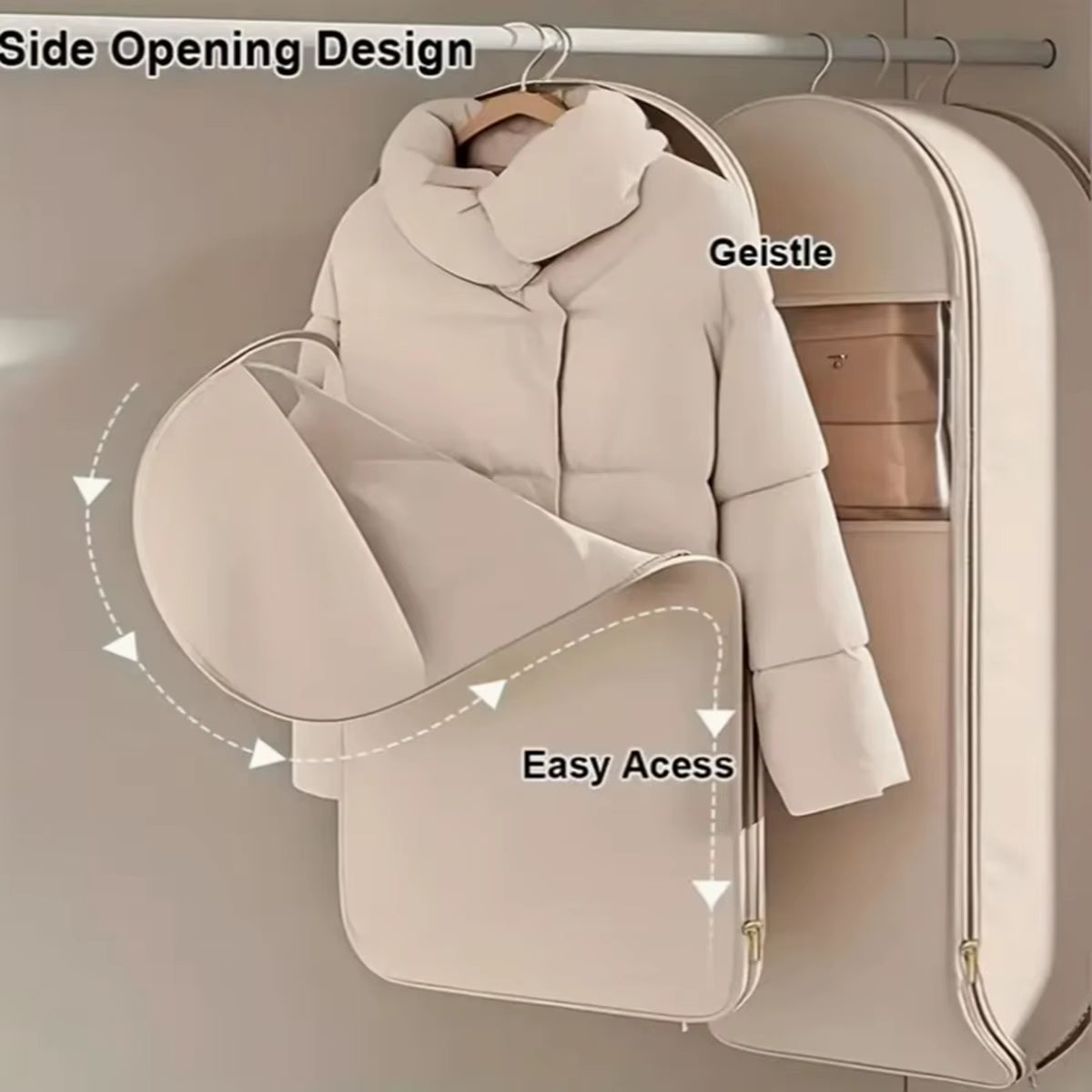 Down Jacket Compression Dust Cover, Wardrobe Clothes, High-Quality Dust-Proof Hanging Household Visible Clothing Dust Cover