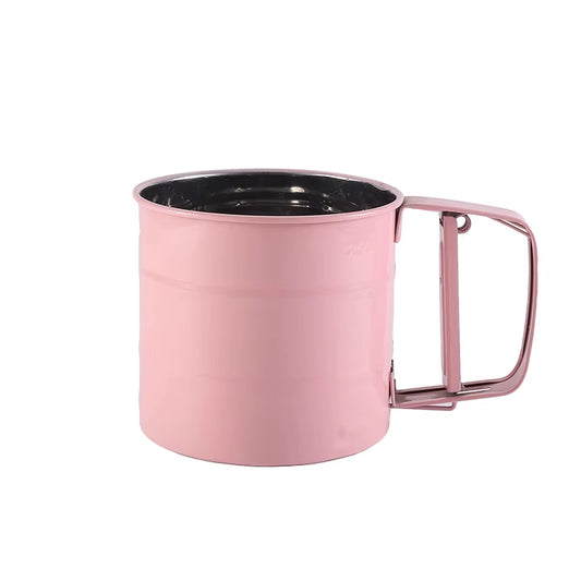 Semi-Automatic Flour Sifter, a Household Kitchen Baking Tool, Handheld Stainless Steel Filter for Powdered Sugar and Flour